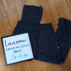 Lululemon Unlined Studio Pants SZ 10 Reg In.